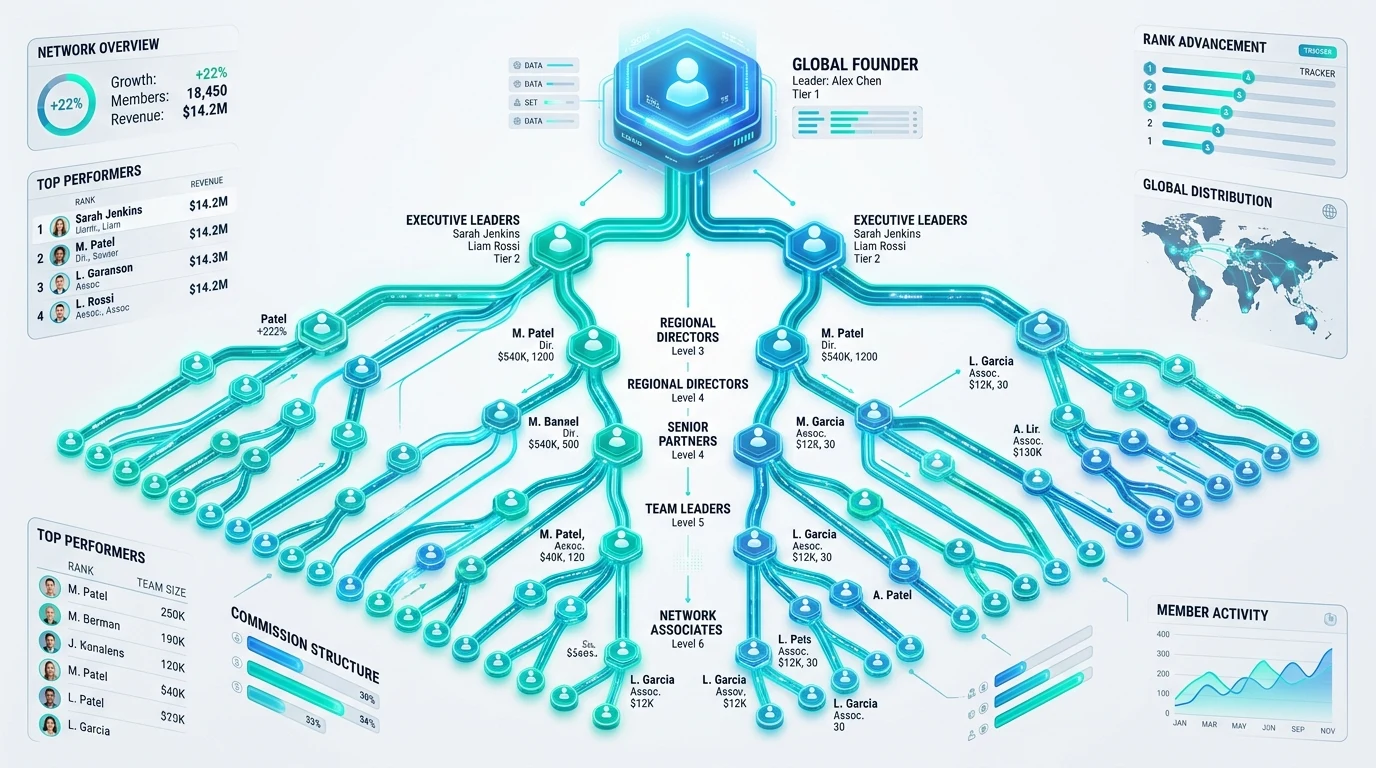 EIBO Enterprise MLM Software Network Visualization